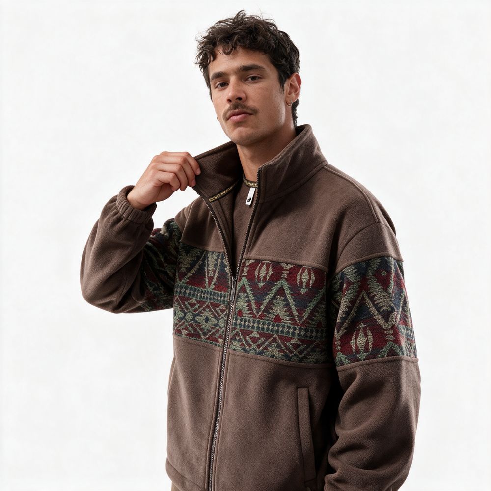 Ethnic Fleece Cardigan