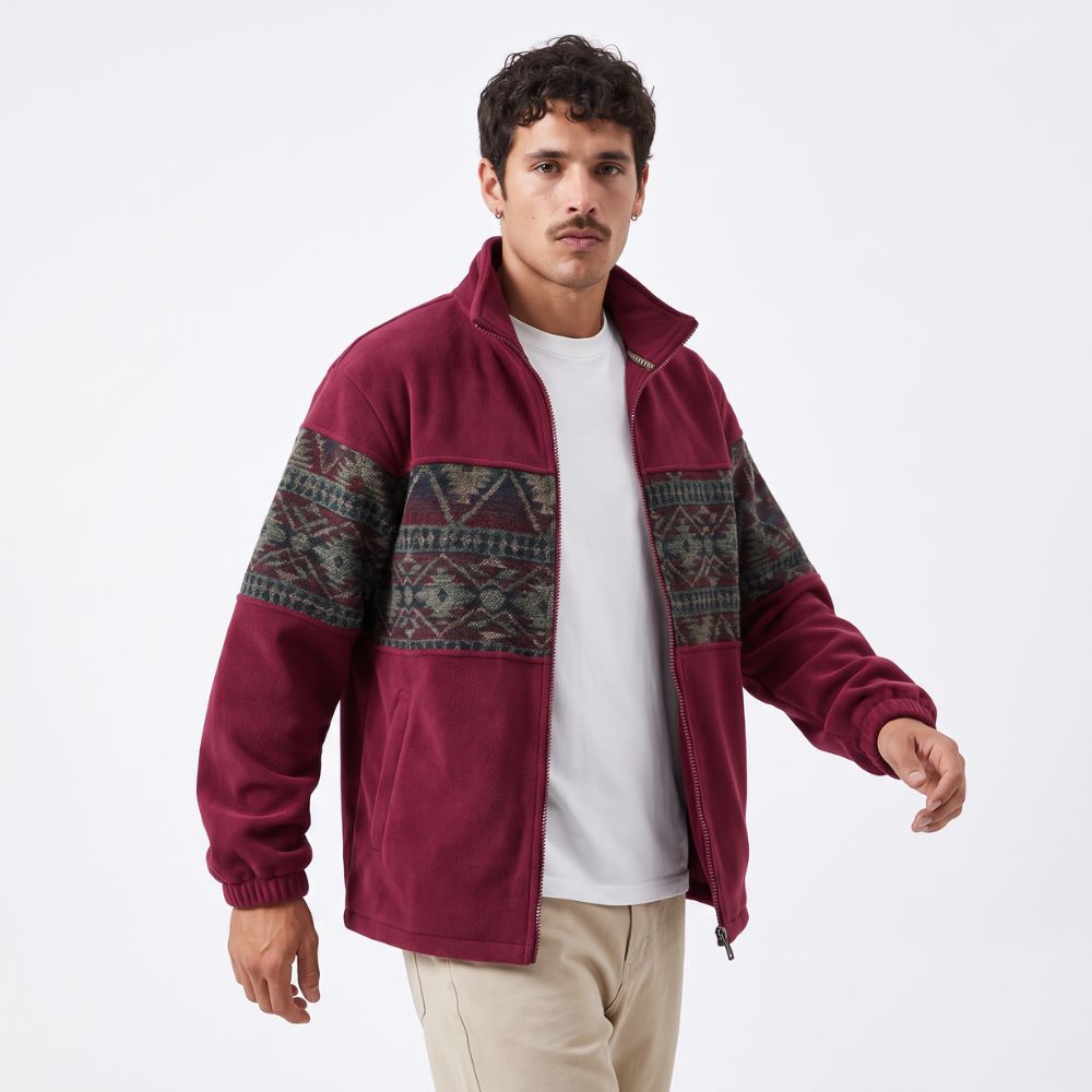 Ethnic Fleece Cardigan