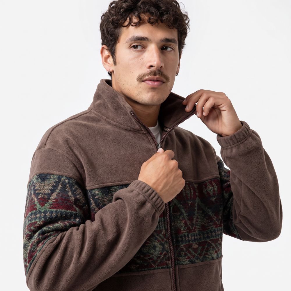 Ethnic Fleece Cardigan