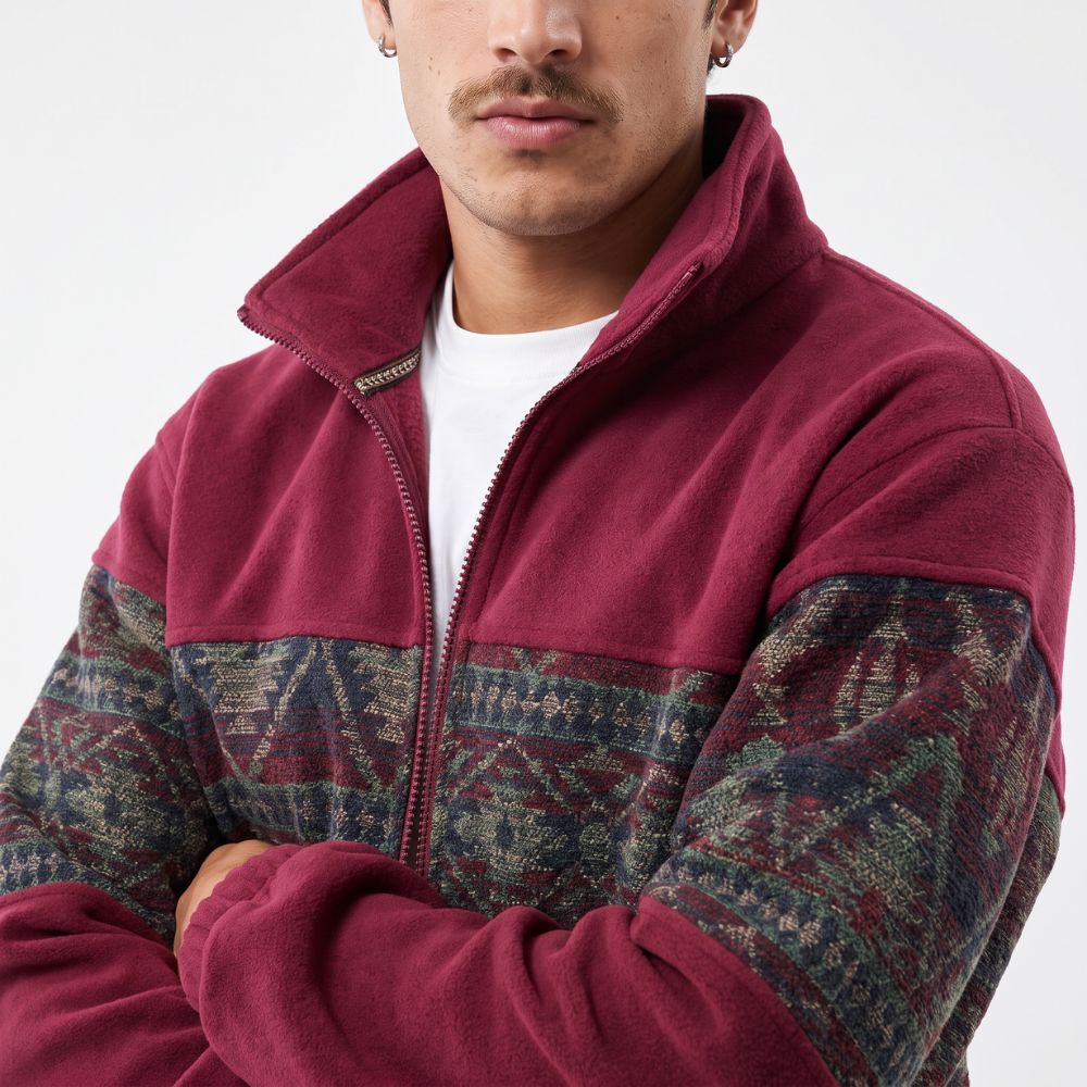 Ethnic Fleece Cardigan