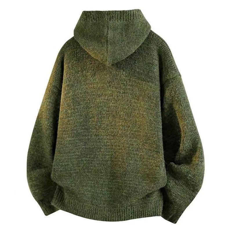 Vintage Hooded Cardigan — Green back
