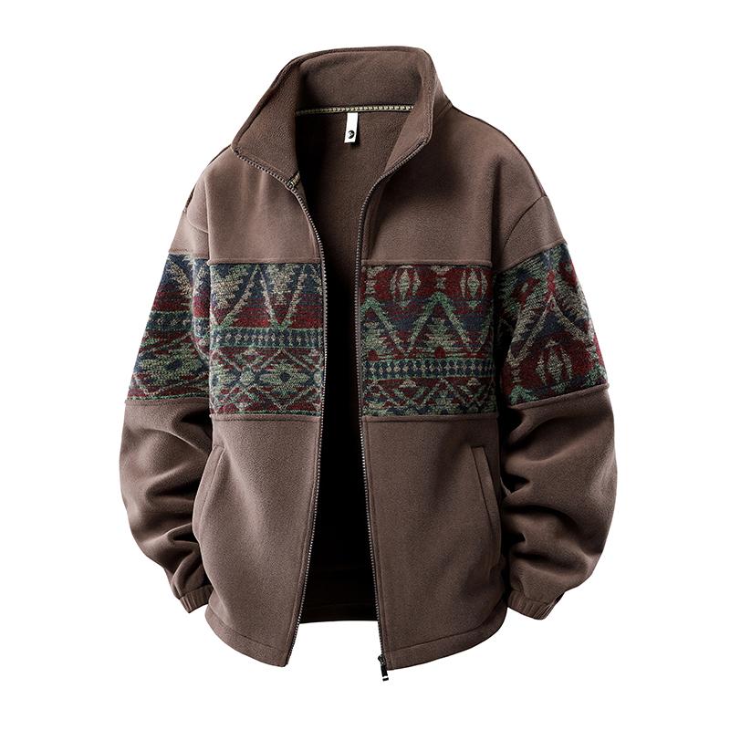 Ethnic Fleece Cardigan