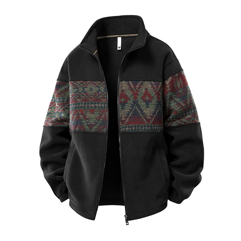 Ethnic Fleece Cardigan